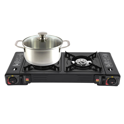 Cocina de camping de dos fuegos